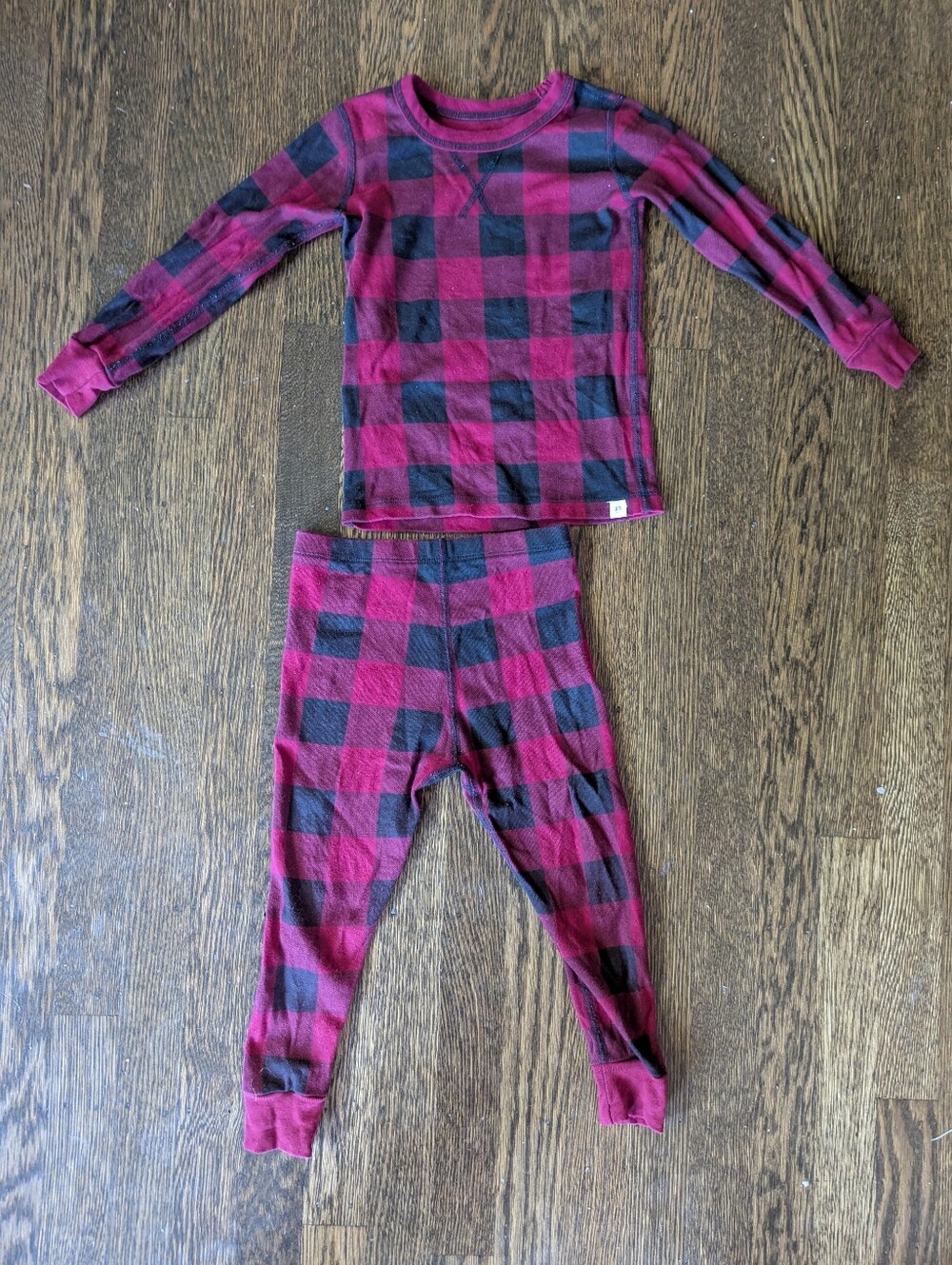 Pact Organic red buffalo check dream big pajamas, 3T holiday!